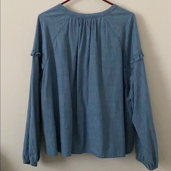 Denim Peasant Top - Picture 3 of 3